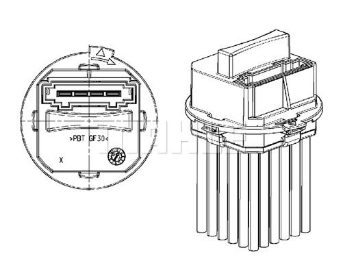 MAHLE reguliatorius, keleivio pusės ventiliatorius ABR 21 000P