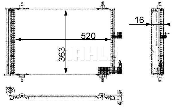 MAHLE Конденсатор, кондиционер AC 350 000S