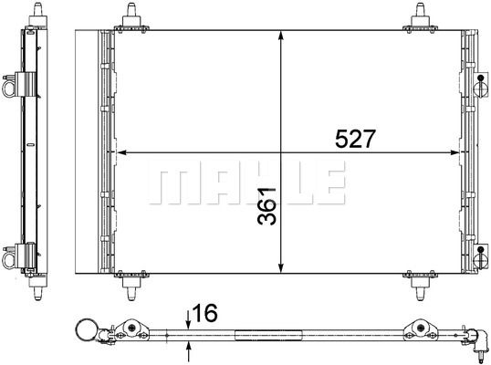 MAHLE Конденсатор, кондиционер AC 554 000P