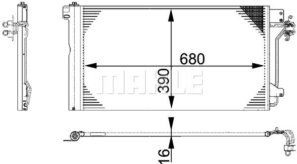 MAHLE Конденсатор, кондиционер AC 672 000P