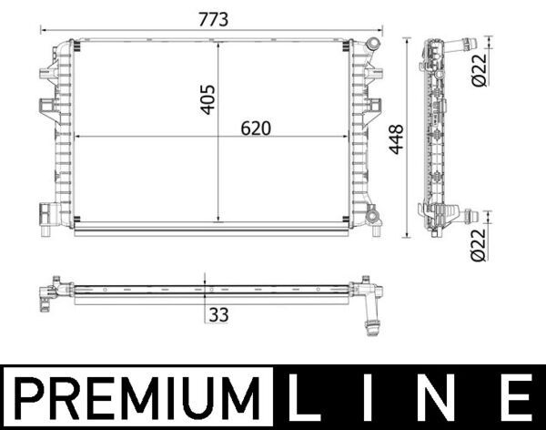 MAHLE žemos temperatūros radiat., tarpinis suslėgto oro  CIR 34 000P