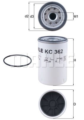 MAHLE Топливный фильтр KC 362D