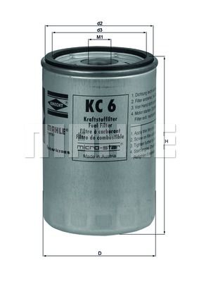 MAHLE Топливный фильтр KC 6