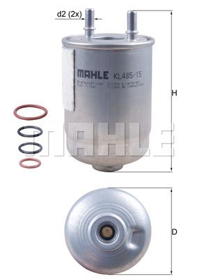 MAHLE Топливный фильтр KL 485/15D