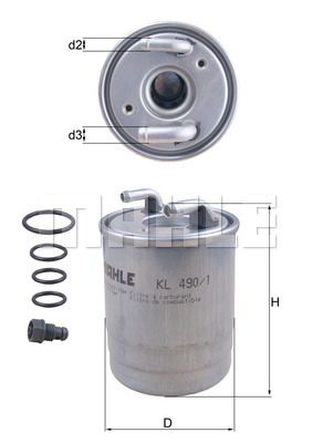 MAHLE Топливный фильтр KL 490/1D