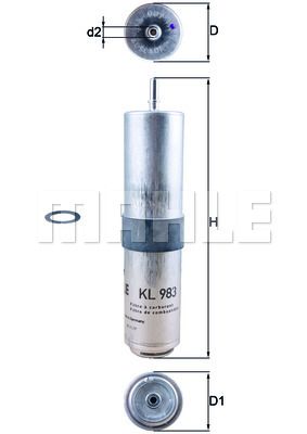 MAHLE Топливный фильтр KL 983D