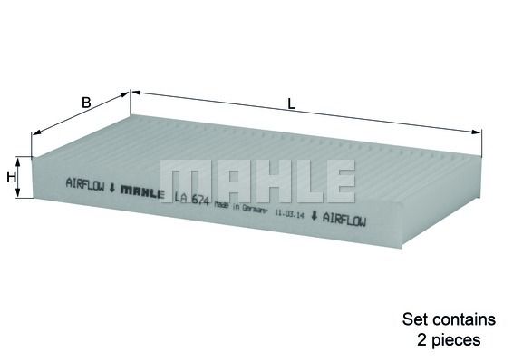 MAHLE filtras, salono oras LA 674/S