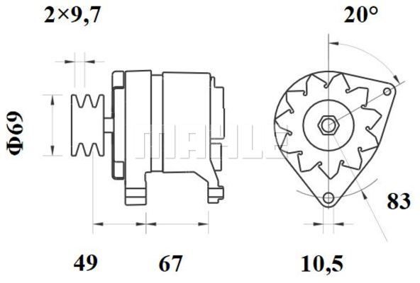 MAHLE kintamosios srovės generatorius MG 153