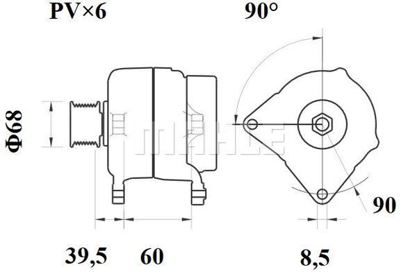 MAHLE kintamosios srovės generatorius MG 254