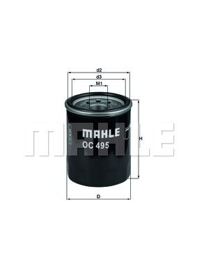 MAHLE alyvos filtras OC 495