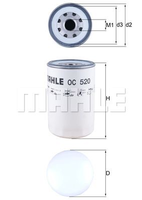 MAHLE alyvos filtras OC 520