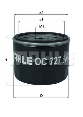 MAHLE alyvos filtras OC 727