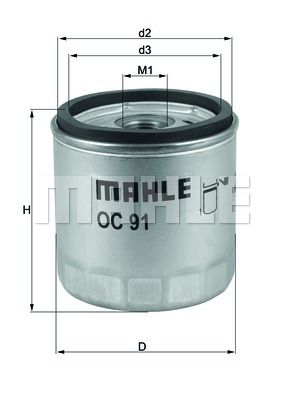 MAHLE Масляный фильтр OC 91D