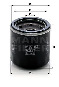 MANN-FILTER alyvos filtras MW 64