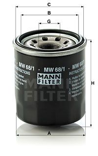 MANN-FILTER alyvos filtras MW 68/1