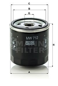 MANN-FILTER Масляный фильтр MW 712