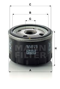 MANN-FILTER alyvos filtras MW 75