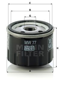 MANN-FILTER alyvos filtras MW 77