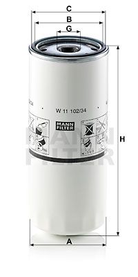 MANN-FILTER alyvos filtras W 11 102/34
