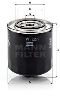 MANN-FILTER alyvos filtras W 1130/1