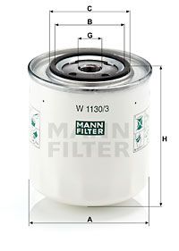 MANN-FILTER alyvos filtras W 1130/3