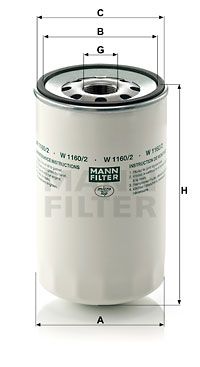 MANN-FILTER alyvos filtras W 1160/2