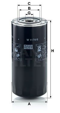 MANN-FILTER hidraulinis filtras, vairo sistema W 1170