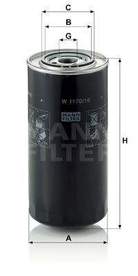 MANN-FILTER Масляный фильтр W 1170/16