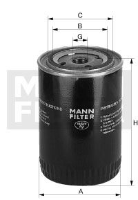 MANN-FILTER Фильтр, система рабочей гидравлики W 1374/2