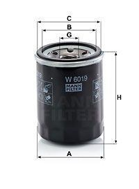 MANN-FILTER alyvos filtras W 6019