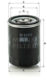 MANN-FILTER alyvos filtras W 610/3
