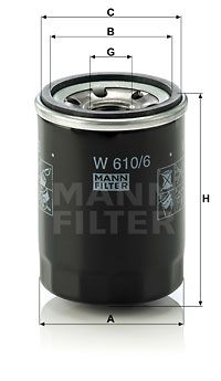 MANN-FILTER alyvos filtras W 610/6