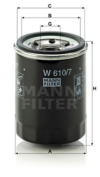 MANN-FILTER alyvos filtras W 610/7