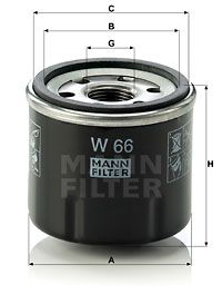 MANN-FILTER alyvos filtras W 66
