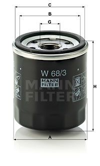 MANN-FILTER alyvos filtras W 68/3