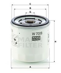 MANN-FILTER alyvos filtras W 7008
