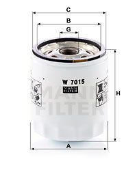 MANN-FILTER alyvos filtras W 7015