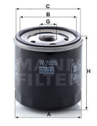 MANN-FILTER alyvos filtras W 7035
