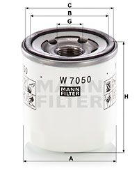 MANN-FILTER alyvos filtras W 7050