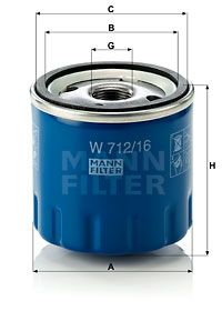 MANN-FILTER alyvos filtras W 712/16