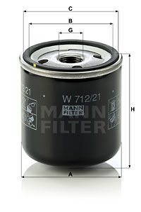 MANN-FILTER alyvos filtras W 712/21