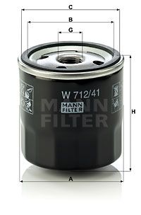 MANN-FILTER alyvos filtras W 712/41