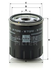 MANN-FILTER alyvos filtras W 712/42