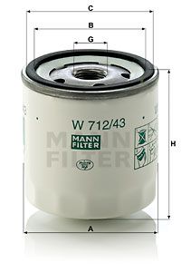 MANN-FILTER alyvos filtras W 712/43