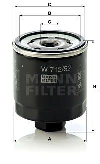MANN-FILTER alyvos filtras W 712/52
