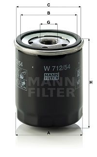 MANN-FILTER alyvos filtras W 712/54
