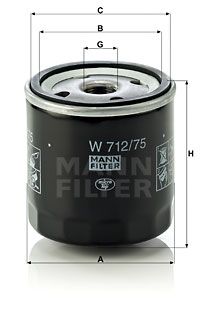 MANN-FILTER alyvos filtras W 712/75