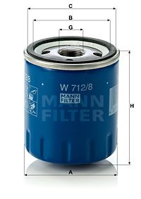 MANN-FILTER alyvos filtras W 712/8