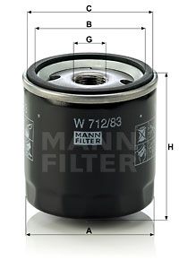 MANN-FILTER alyvos filtras W 712/83