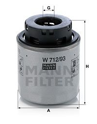 MANN-FILTER alyvos filtras W 712/93